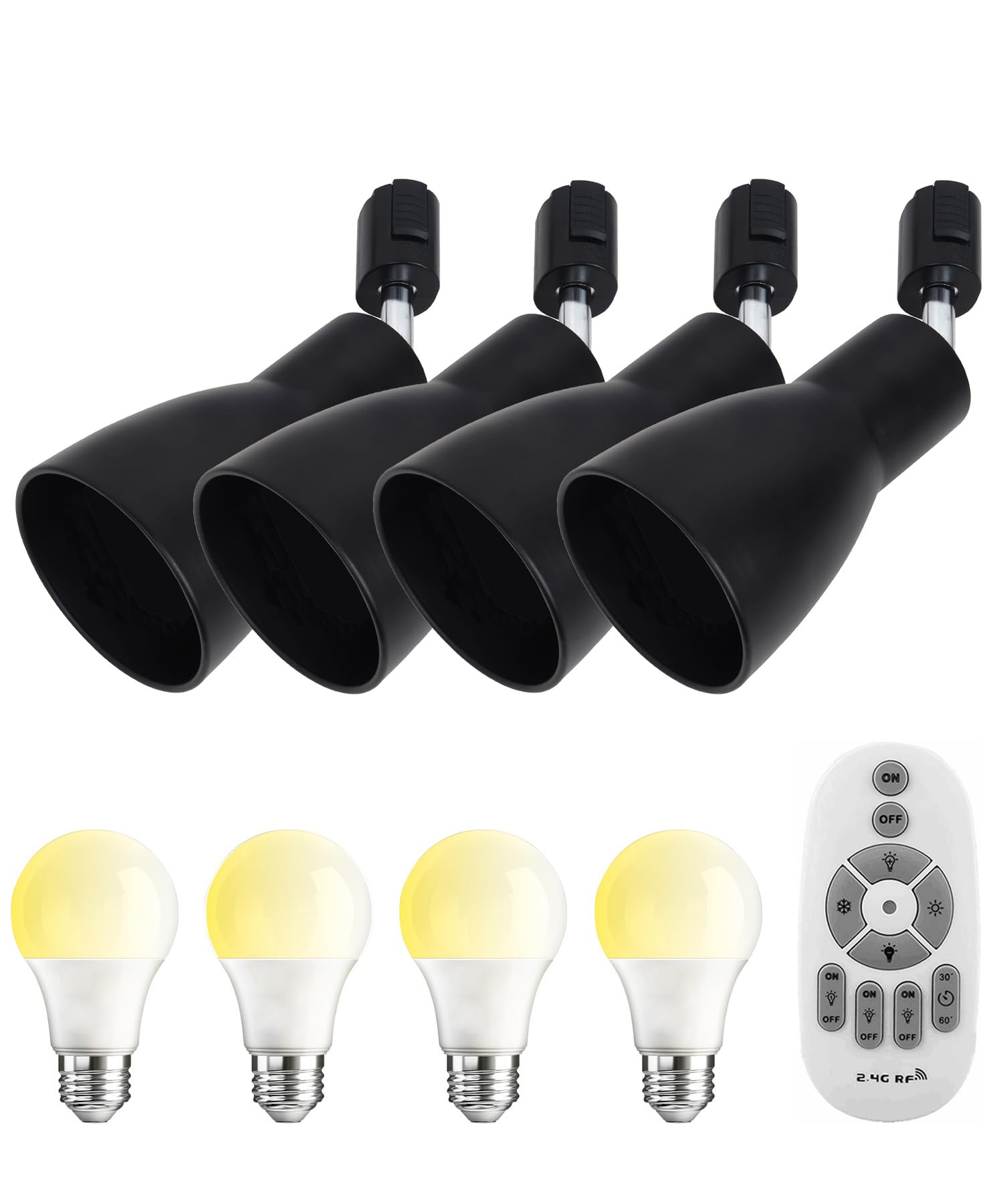 

Комплект трековых прожекторов Senmeiguang (4 Черный), 1080 люмен, 12 Вт (Эквивалент 100 Вт), Патрон E26, Включает пульт дистанционного управления, Светодиодные лампы, Диммируемый, Цвет