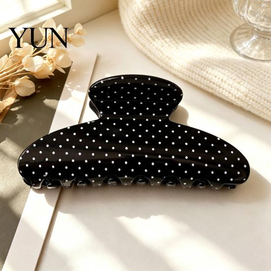 Cute Hair Clips for Daily Commuting Polka Dot Claw Clip Women, Lightweight Acrylic Non-Slip Jaw Clip, Claws Thin Elegant Strong Hold Accessories Updo