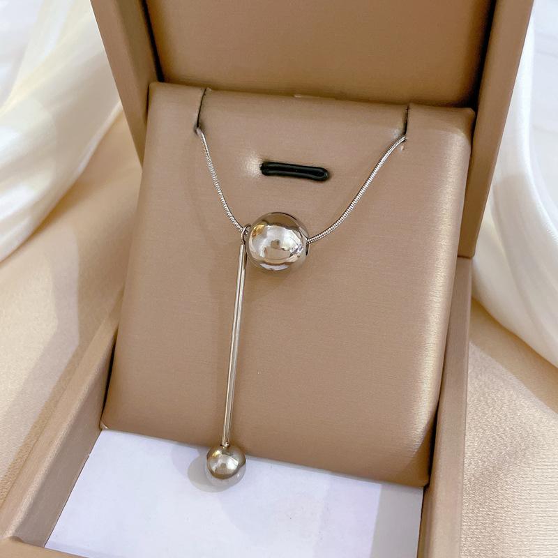 Geometric Planet Personality Minimalist Wind Furnace Real Gold Necklace Female Collarbone Chain