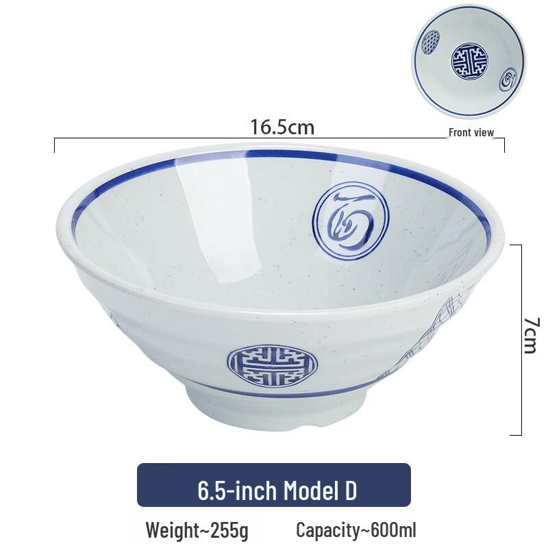 

ZISIZ Melamine Blue and White Floral Serving Bowl