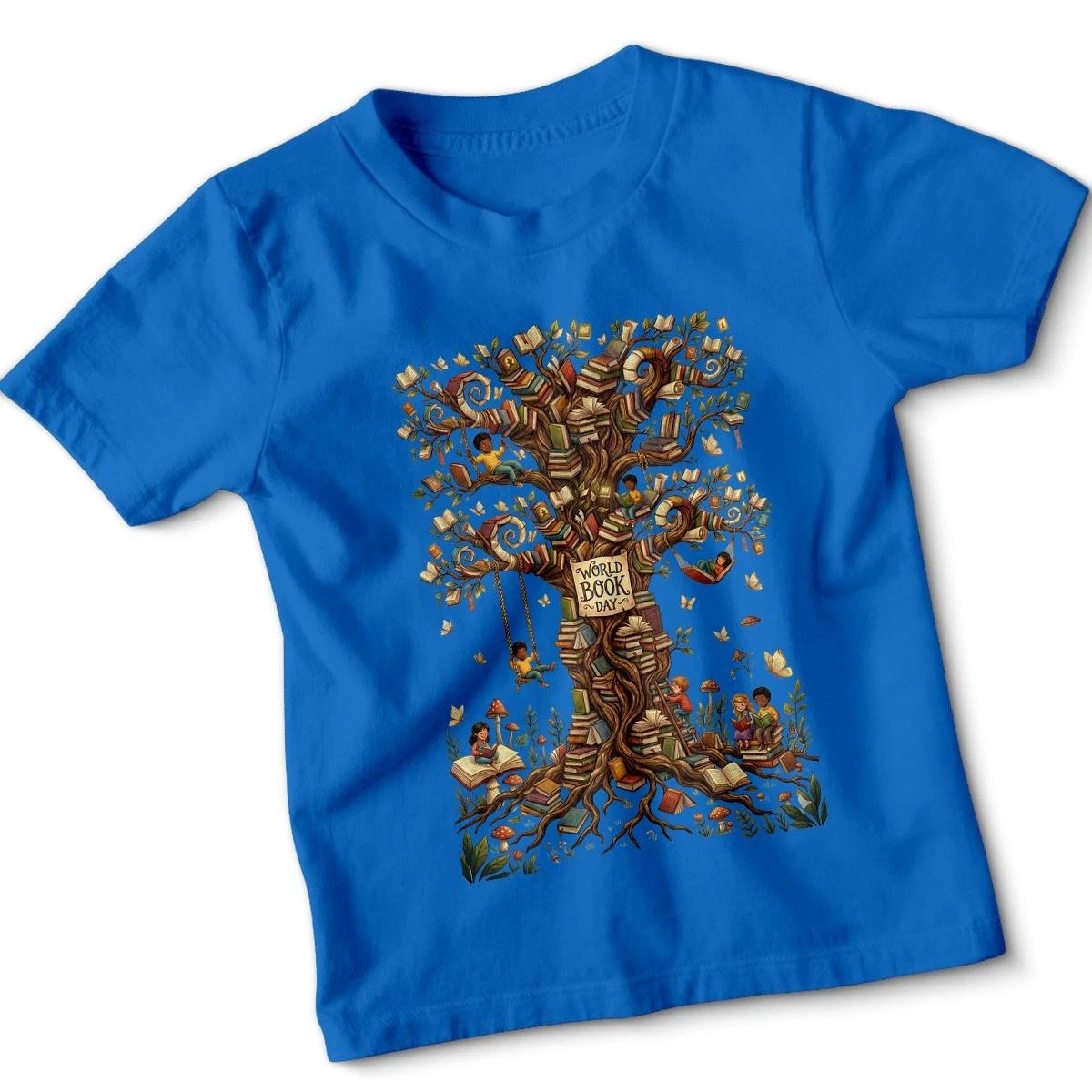 

World Book Day Educational Tree Knowledge Bookworm Reading Lover Kids Tshirt 120