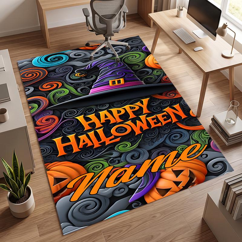 Halloween (1) Personalized Name Office Carpet Stylish Decor for Living Room Bedroom Kitchen