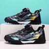 Children's football shoes Boys' primary school students game training shoes Artificial grass sneakers Rotating buckle Lace-free football shoes