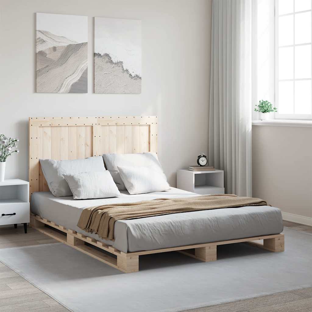 Solid Wood Bed with Headboard 140 X 200 Cm Pine