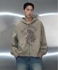 Pitchblack Vintage Pigment Printing Hood Zip Up (Beige)