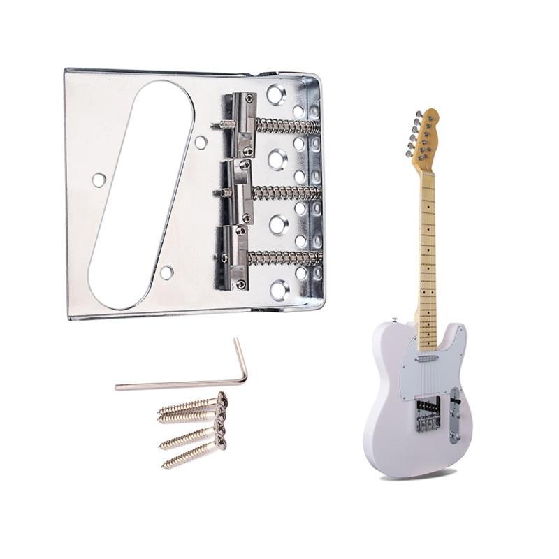 Gitarrenbrücke Saitenhalter 3 Messingsättel Brücke Vintage Gitarrenbrücke mit Schrauben Elektrische Gitarre Ersatzteil