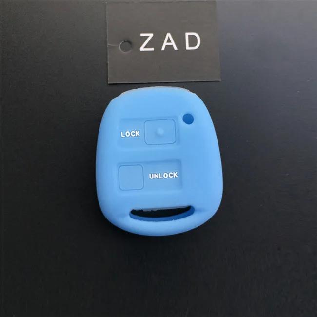 ZAD Silikonkautschuk Auto Schlüsselanhänger Hülle Abdeckung Set Haut für TOYOTA CAMRY RAV4 PRADO Yaris COROLLA AVENSIS LAND CRUISER 2 Tasten Schlüssel