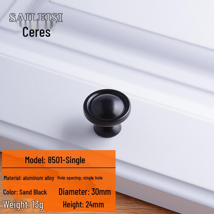 

Современная черная ручка из алюминиевого сплава для шкафа, ящика и гардероба