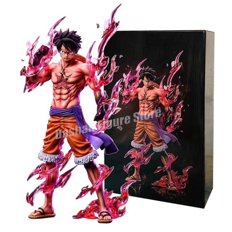 One Piece Figures Busoshoku Haki Emission Monkey D Luffy Action Figure Anime Collection 32cm Gear Second Luffy Statue Model Toys
