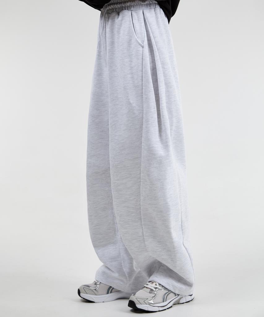 Osillos D02 Basic Curved Side Pintuck Balloon Sweat Long Pants