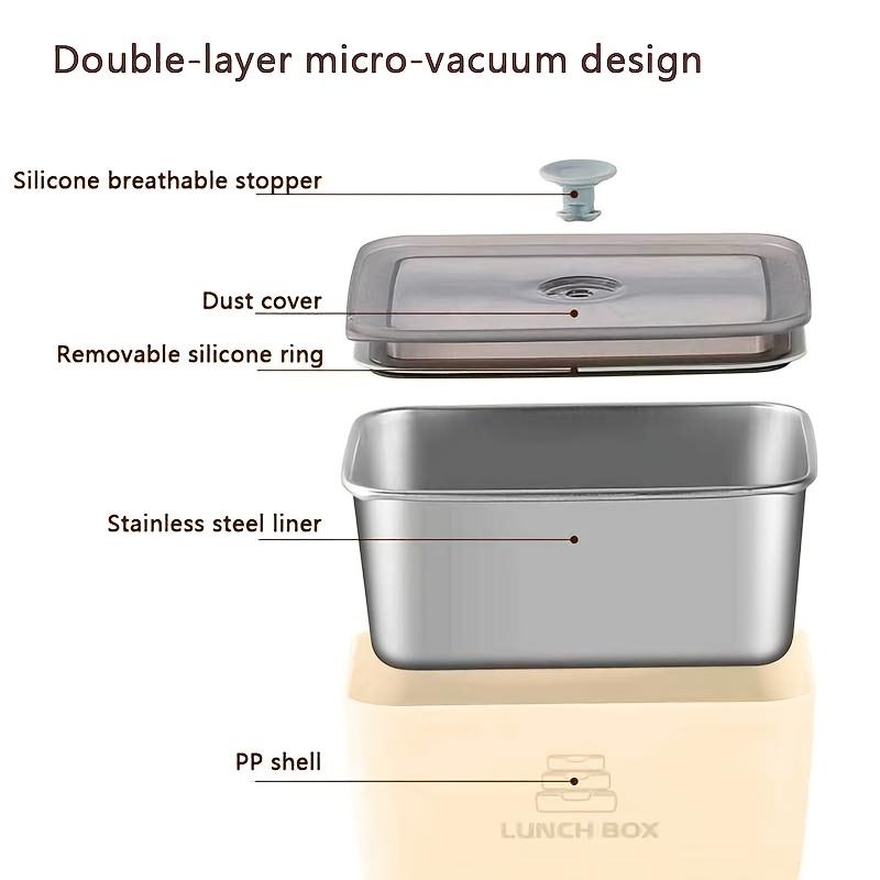 304 Stainless Steel Food Storage Container with Clip on Lid - Microwave and Dishwasher Safe Leak Proof Lunch Box