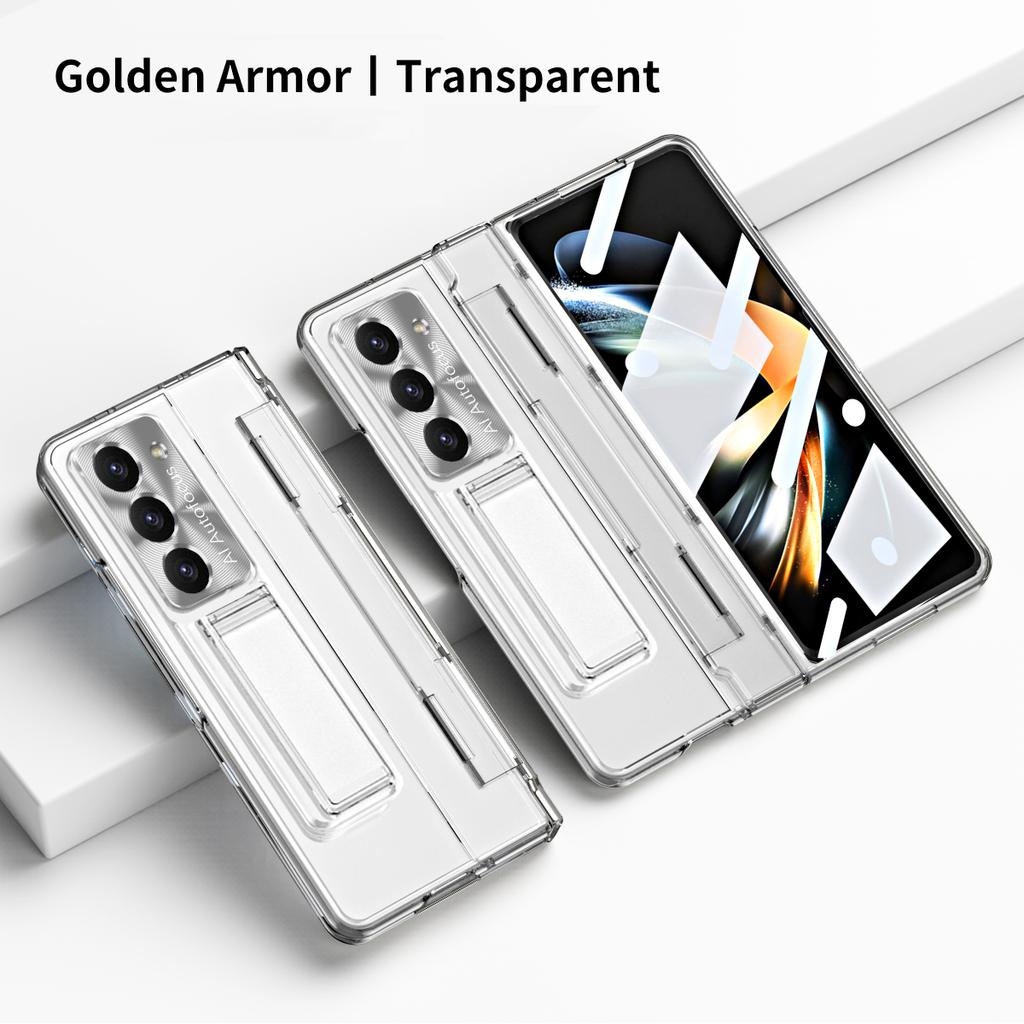 RENGZ Mit Stifthalterung Z Fold7 Fold6 Hülle Für Samsung Galaxy Z Fold 7 6 5 4 Mit Glas-Displayschutzfolie Scharnierschutzhülle