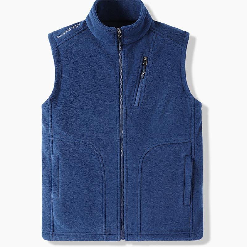 Herbst Herren Outdoor Freizeitweste Jacke Herren Uni Stehkragen Winddicht Polarfleece Weste Angeln Wandern Weste Mann