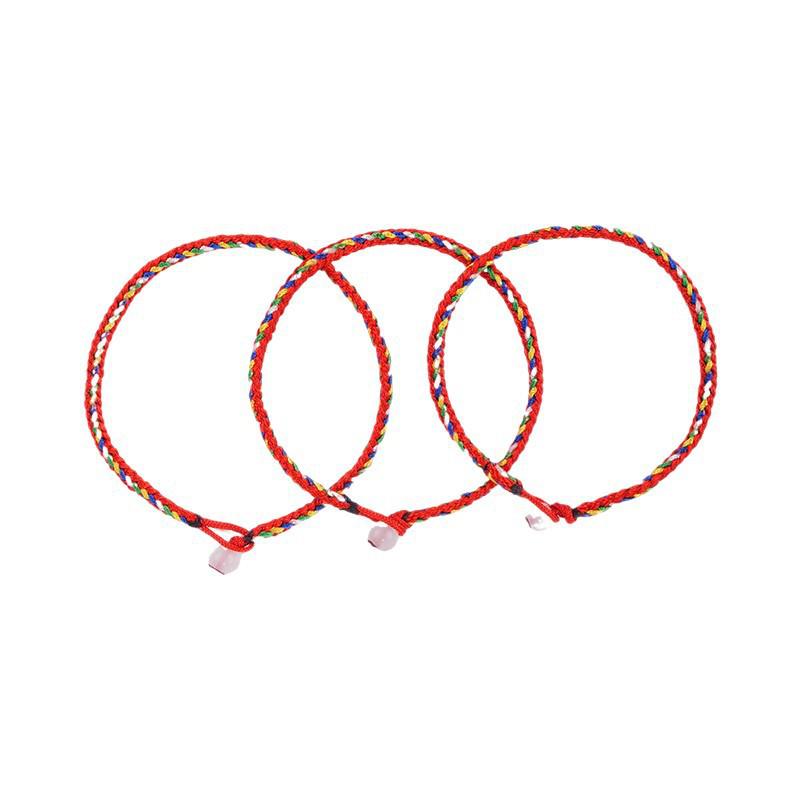 Hand-Woven Five-Color Dragon Boat Festival Bracelet: Children's & Adult Vajra Knot Red Rope