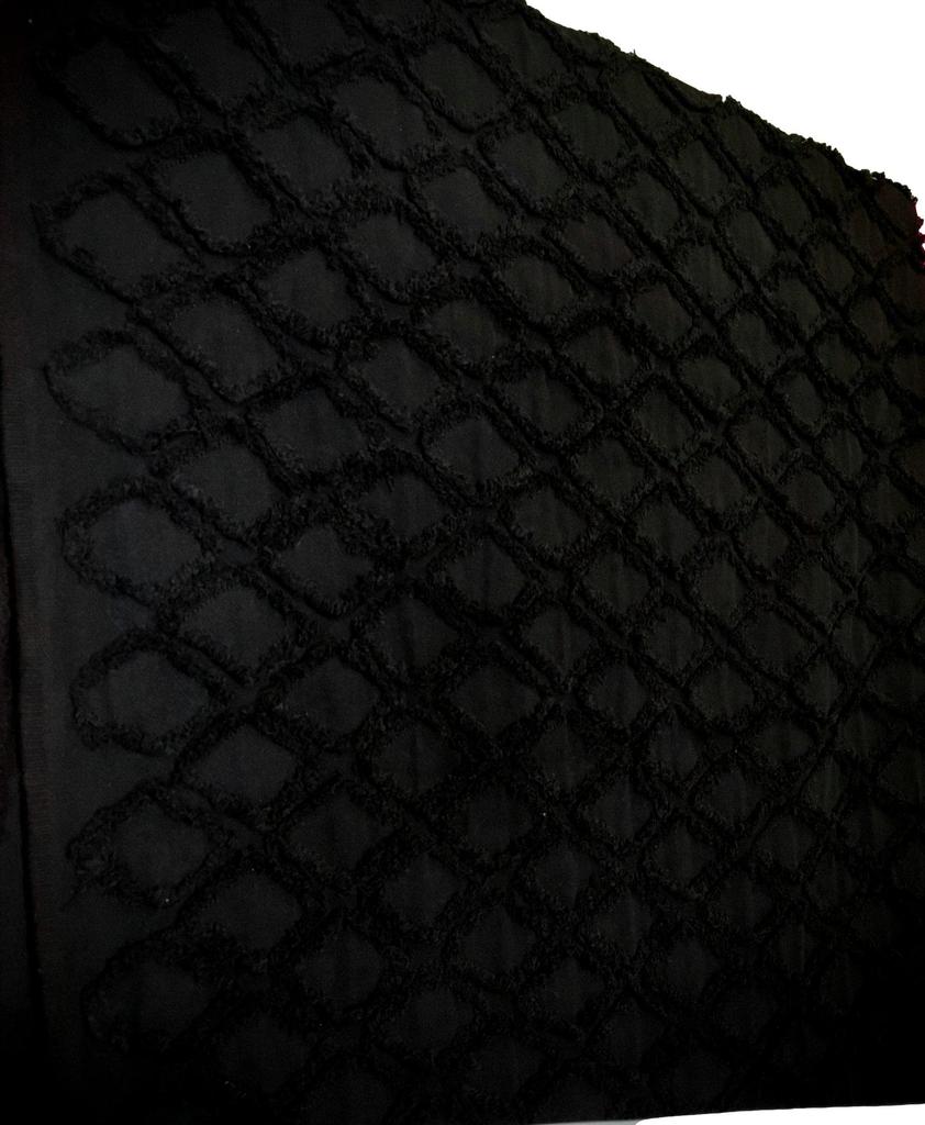 Fringe Diamond Denim Handmade Denim Thin Cotton Denim 1m Fabric, Remnants, Fabric, (Perfect Black)