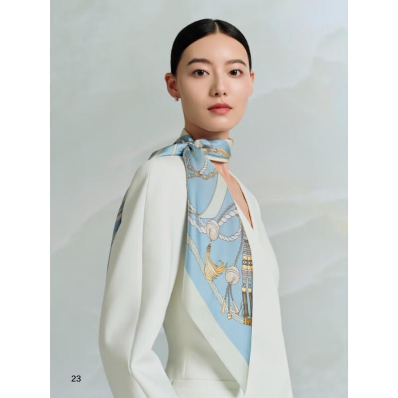 Manshili 100% Silk Double-Sided Printed Square Scarf