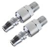 1/4 "Rotary Air Plug- 2-Piece Set Industrial Rotary Coupler and Plug 1/4" NPT External Thread Air Hose- Fittings-