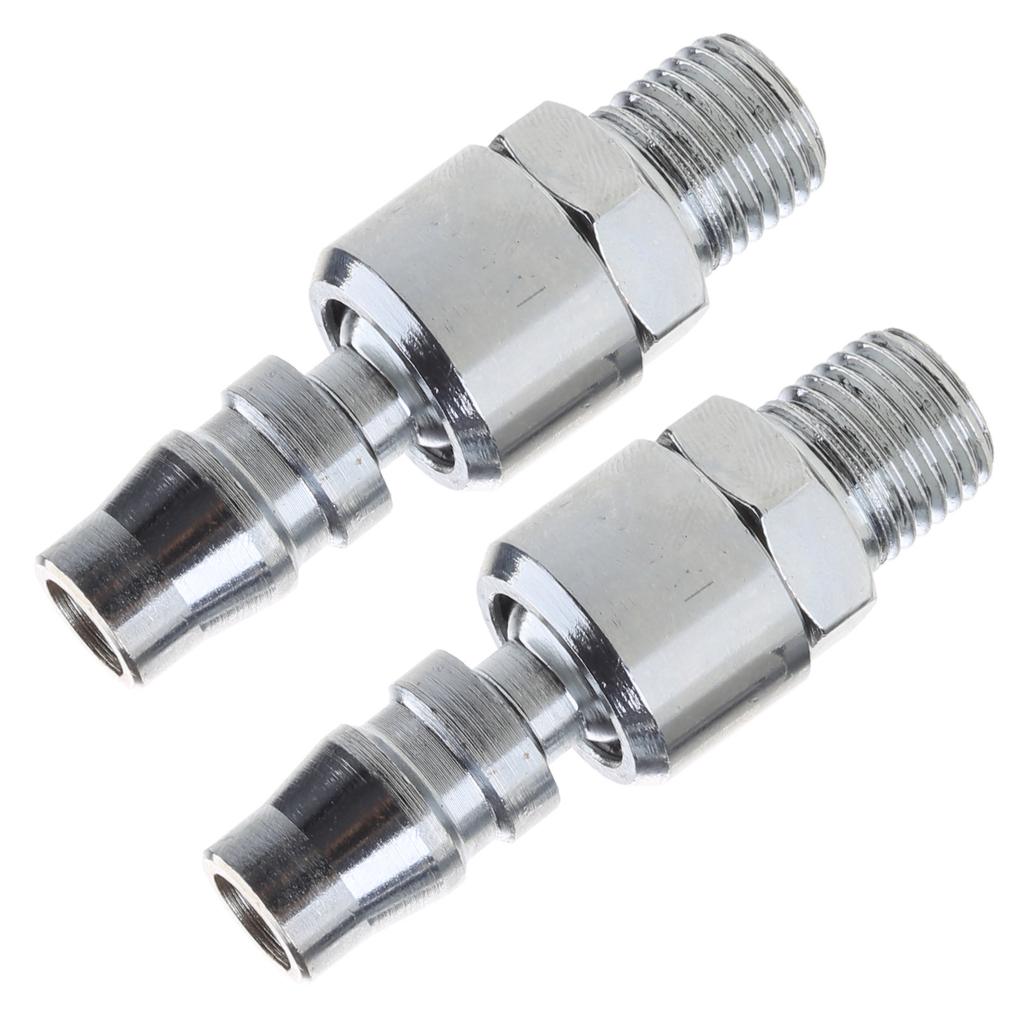 1/4 "Rotary Air Plug- 2-Piece Set Industrial Rotary Coupler and Plug 1/4" NPT External Thread Air Hose- Fittings-