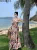 MODIQUE Sommar Kvinnor Elegant Färgglatt färgtryck Casual Beach Chiffong Girly Långa Klänningar Holiday Lady Fairycore Sweet Atmosphere Klänningar
