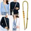 Hand Braided Phone Lanyard Bohemian Flower Design Crossbody Adjustable Wide Shoulder Strap Bag Key Badge Lanyard with Metal Hook