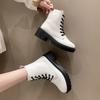 Fashion European and American Minimalist Short Boots 2024 Autumn New British Style Solid Color Breathable Casual Women's Boots Sneakers