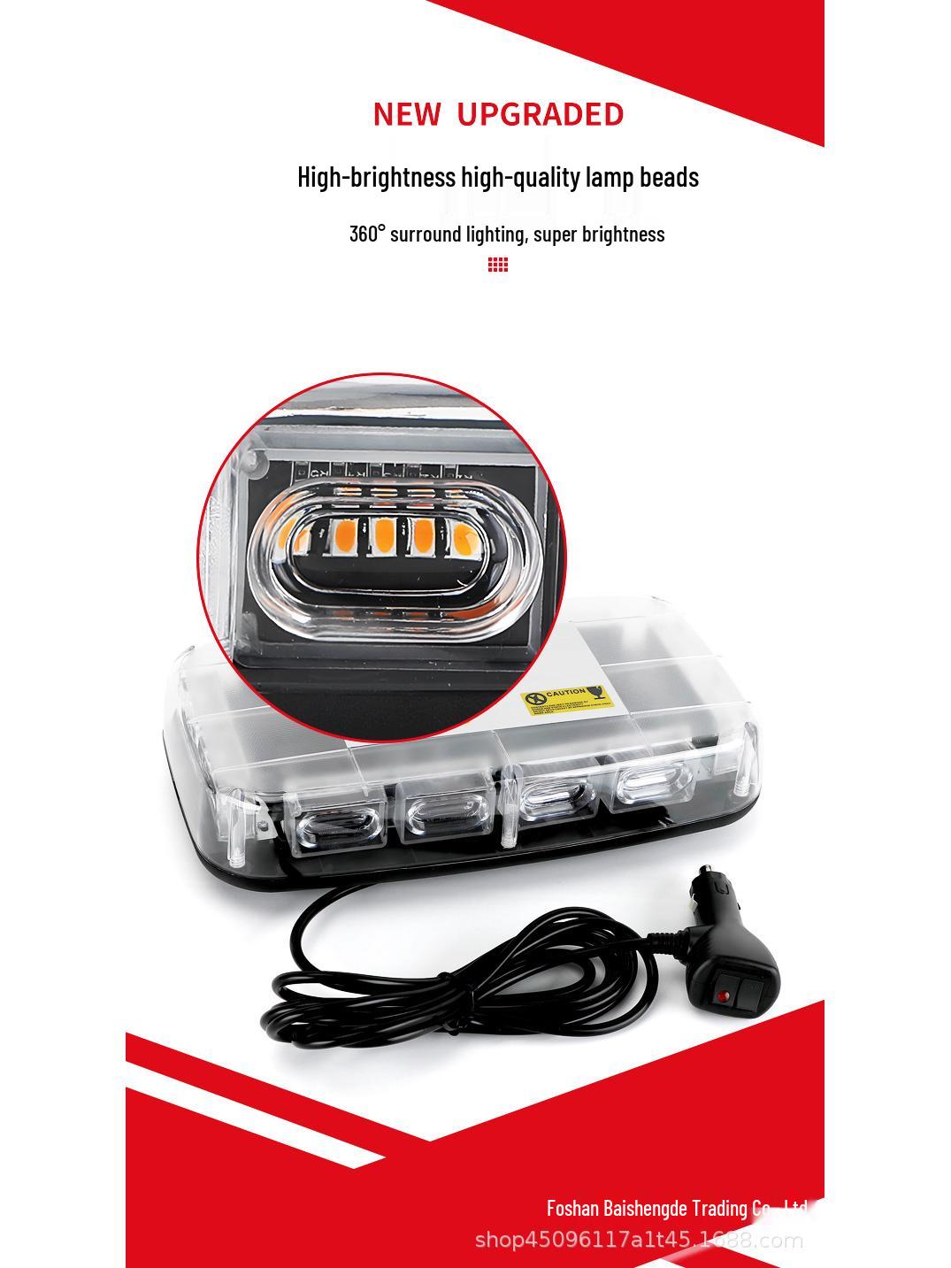

48LED Emergency Strobe Lights: Universal Ceiling Warning Light for Vehicles, Red/Blue/Yellow, 12-24V Red-Blue Set