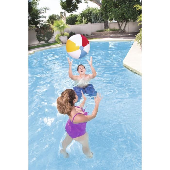 Round Inflatable Beach Ball - BESTWAY - Ø 61 Cm - Vinyl - Red, Blue, White and Yellow