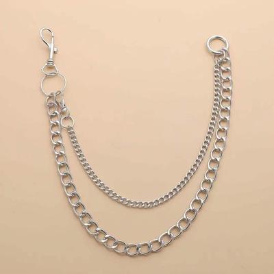 European and American Simple Retro Versatile Hip-hop Pants Chain Women's Frigid Trendy Punk Metal Denim Chain Pants Chain
