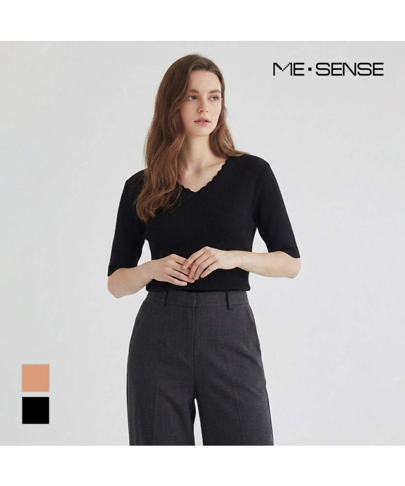 MESENSE Wavy Neck Slim Knit_Mb35Knmd13Z
