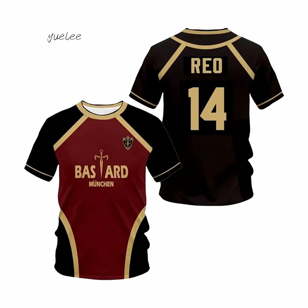 Blue Lock Anime 3D-tryck Herr T-shirt Mode Andningsbar Jersey Casual Sport T-shirt Sommar Herr Utomhusträning Sportkläder