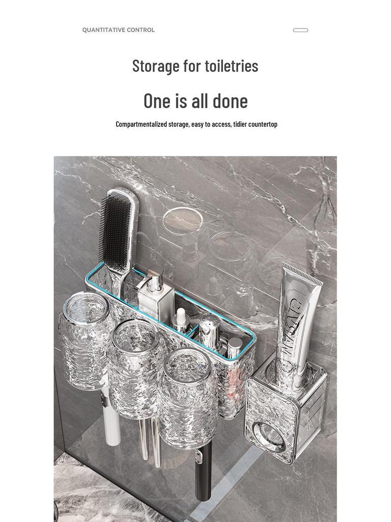 Elegant Wall-Mounted Electric Toothbrush and Mouthwash Cup Set
