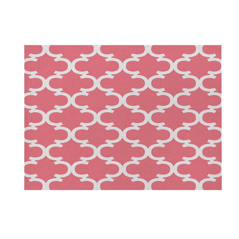 40X30cm Modern Geometric Simple Dining Tables Mat Heat Resistant Linen Placemat For Table Drink Cup Coaster Kitchen Accessories