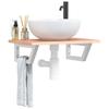 VidaXL Wall-mounted Vanity Shelf Steel and Solid Oak Wood 3302562