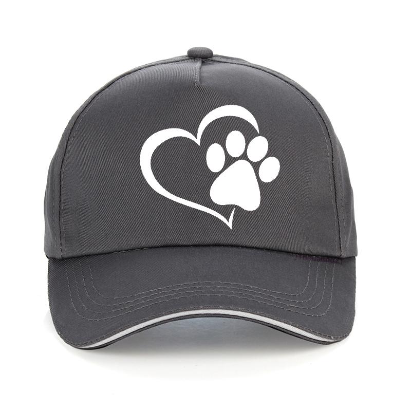 Love Dog Paw Heart Print Baseball cap Unisex Women Summer pop Harajuku Hip Hop hat Unisex outdoor adjustable bone Snapback hat