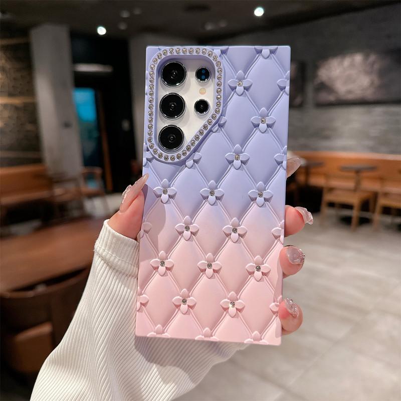 

Suitable for Samsung S25 Ultra Mobile Phone Case Small Fragrance Diamond Diamond Flower Spray New S24FE Protective Case Samsung S23