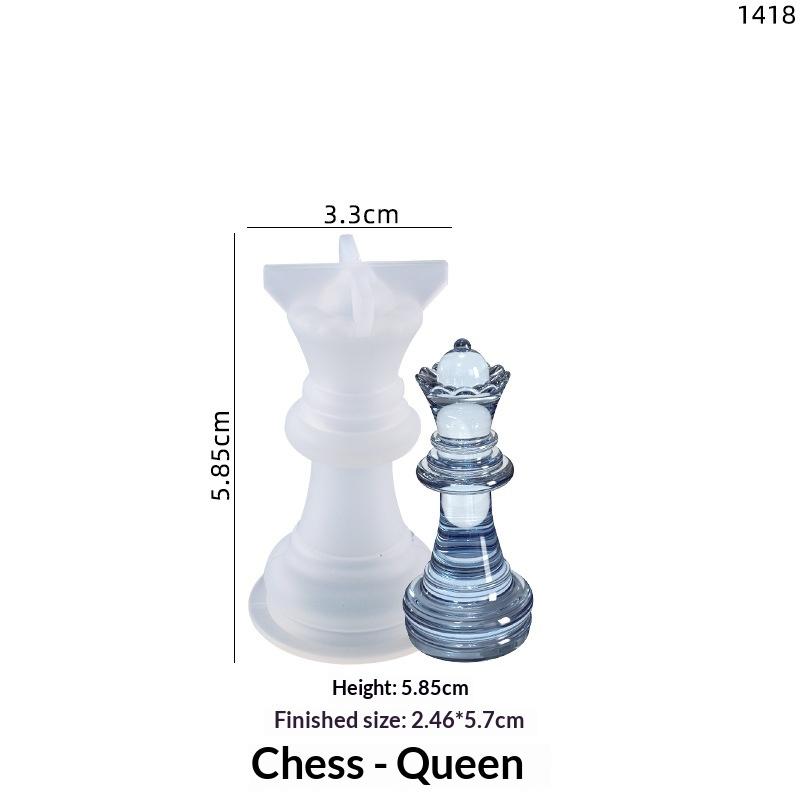 1 Set Diy Drop Glue International Chess Crystal Epoxy Resin Mold 3D Chess Piece Silicone Mould Accessories