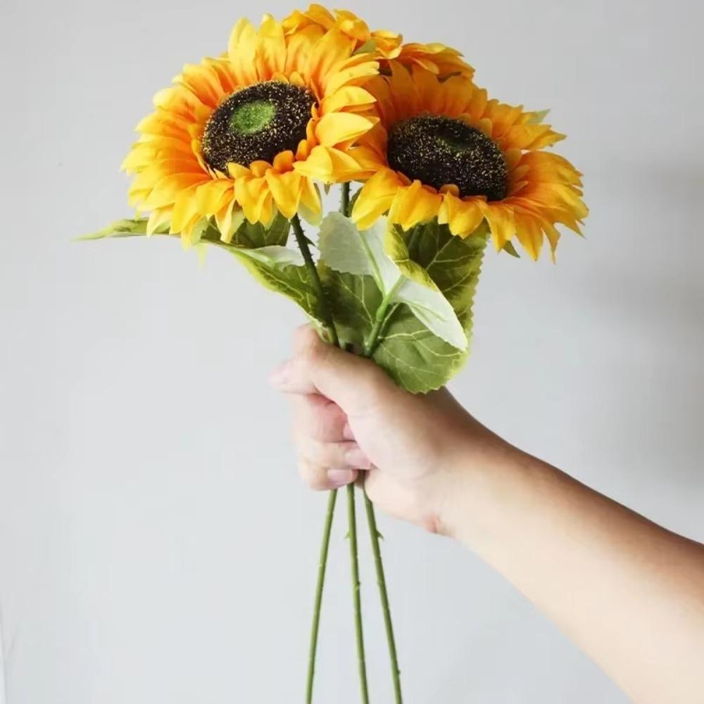 Fake Flowers Bouquet Silk Floral Arrangement High Quality Artificial Sunflowers  Wedding Decor
