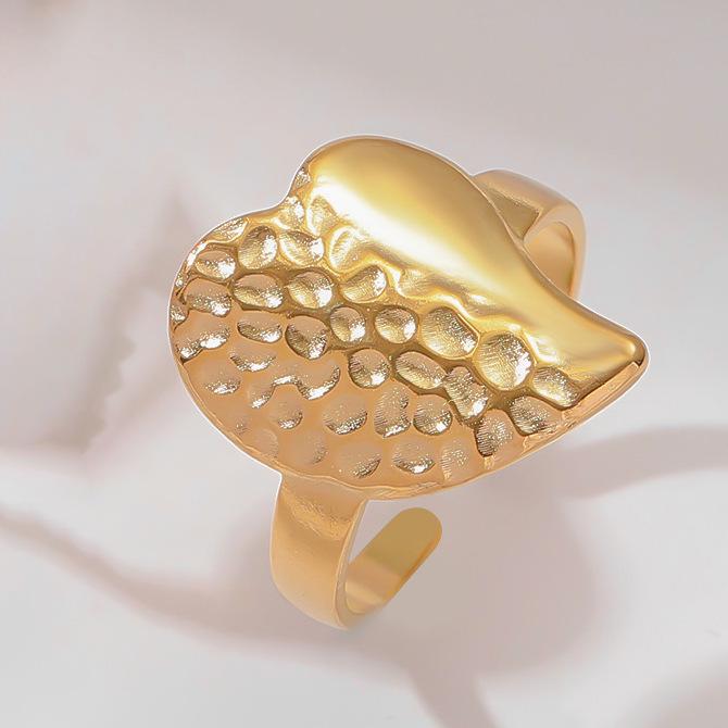 Inel deschis contemporan european și american din oțel inoxidabil placat cu aur de 18k pentru femei - Bijuterii versatile, elegante cu personalitate