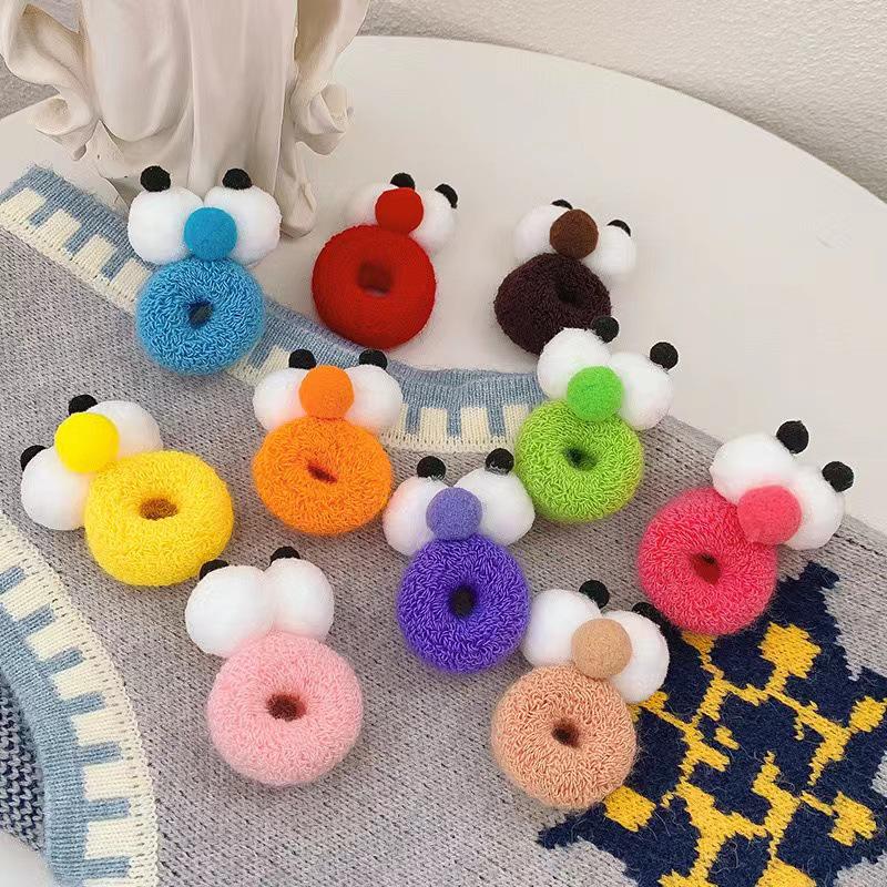 

Autumn Winter Cute Big Eyes Ponytail Hair Tie - Candy Color High Elastic Hair Ring Accessory