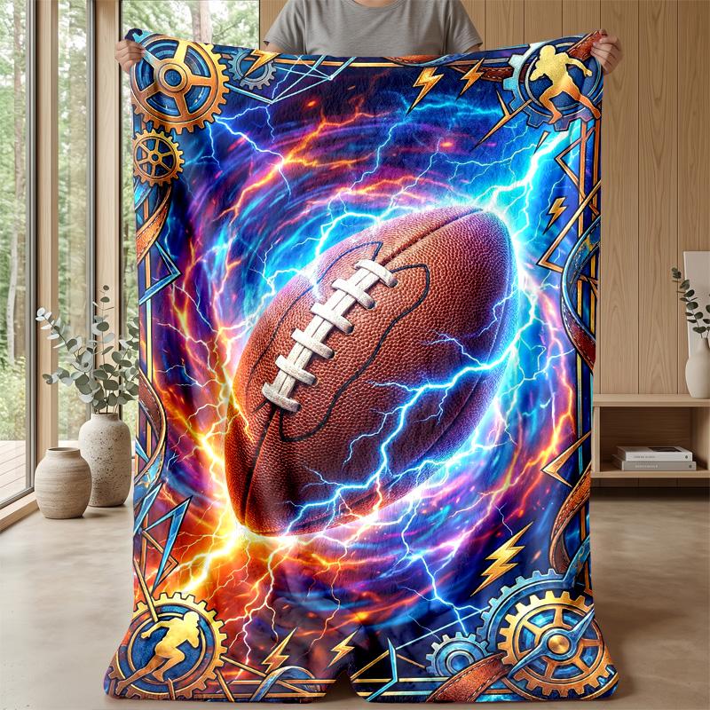 Electric Football Energy 3 Theme blanket Lightweight Warm Flannel Blanket Decorative Throw Blanket for Home Decoration