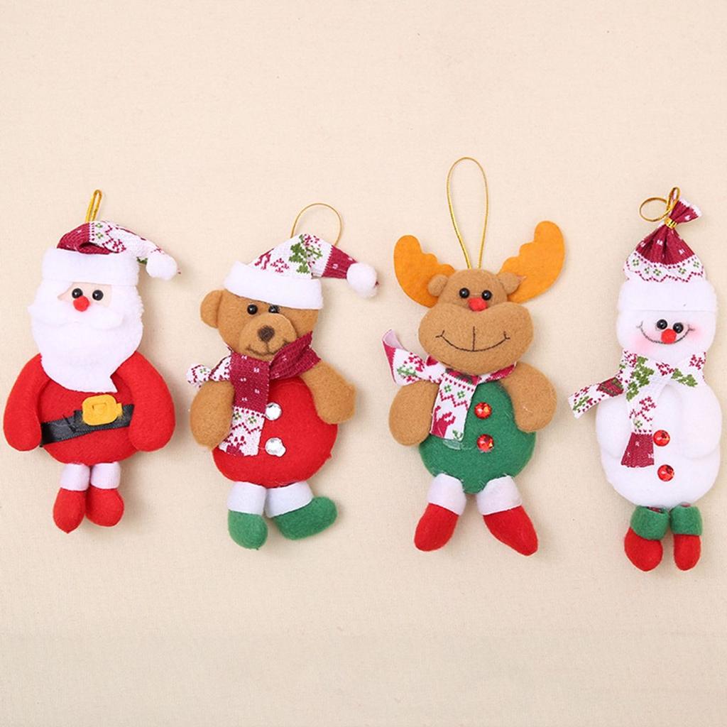 Home Decor Soft Hanging Plush Cute Christmas Pendant Ornaments Toy Doll Christmas Tree Decoration