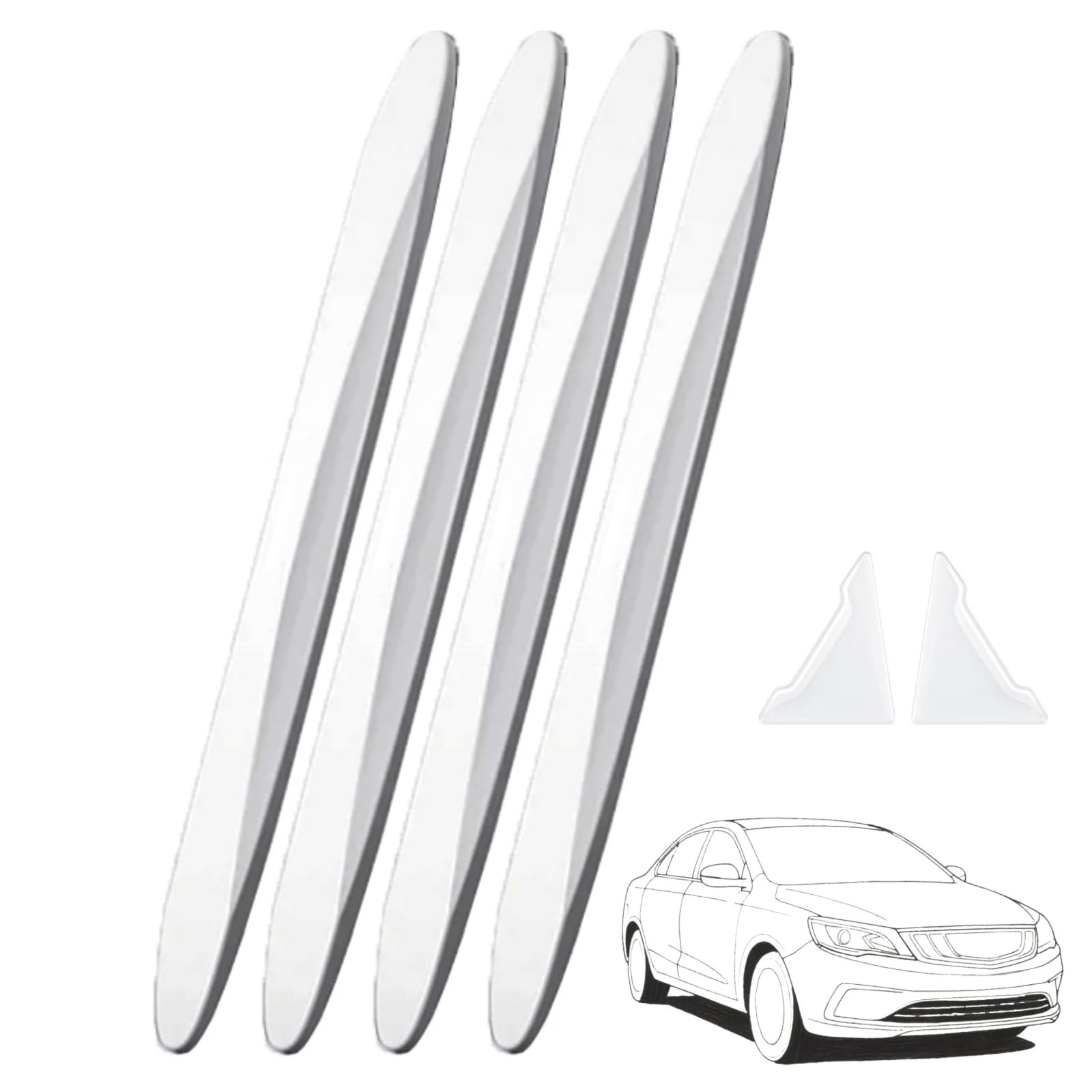 

Door Guard Door Pans Front Bumper Edge Guard Door Protector Scratch Proof Car Door білий