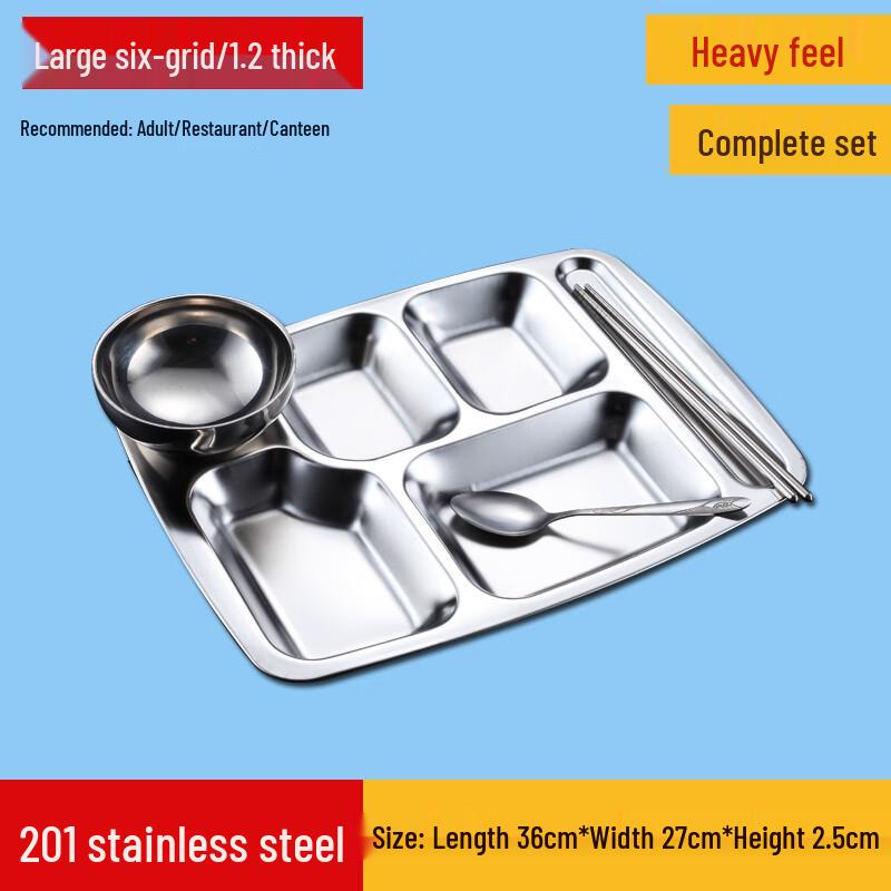 Hanyou 304 Stainless Steel Partitioned Lunch Tray Set