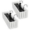 Flowerpot Balcony Box For Balustrade Terrace Flowers White 60Cm 2 Pcs