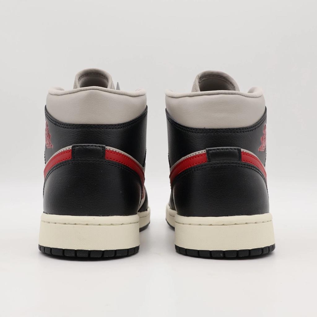 BQ6472-060 Nike WMNS Air Jordan 1 Mid Black Grey Gym Red