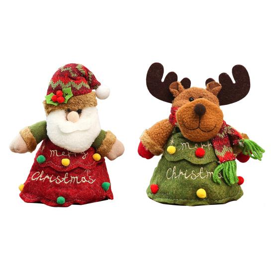 Yousheng 1/2/3Pcs Christmas Gift Bag Santa Claus Snowman Reindeer Design Festive Theme Xmas Candy Bag with 3D Embroidery Party Decoration