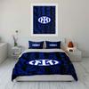 Nero-blu con logo Inter. Set lenzuola Set copripiumino Copripiumini Federe(1*Copripiumino 2*Federe senza imbottitura piumone)