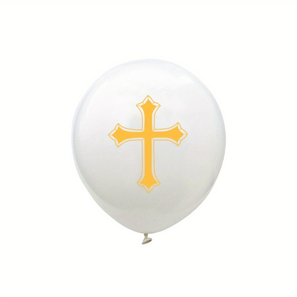 128PCS First Communion and Baptism Party Decoration Kit Cross Foil Balloons Are Used To Celebrate The First Communion with God