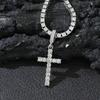 Hot Selling Cross Pendant with Rhinestone Cuban and Single Row Tennis Chains