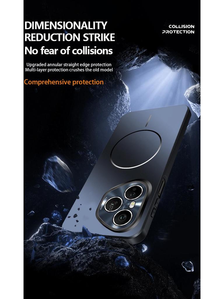 Applicable Honor 400Pro Large Window Magnetic Ring Case, Honor 400 Slim Ring Magnetic Honor X70 Frosted Protective Case